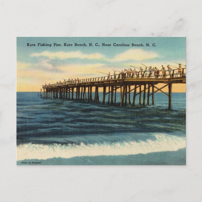 Fishing Pier, Kure beach, North Carolina Postcard (Front)