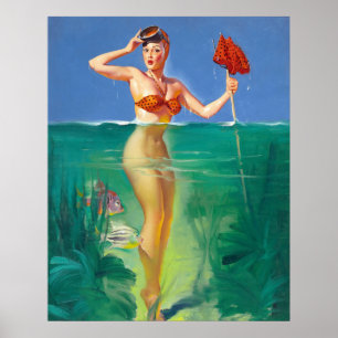 Fishing Pin Up Poster