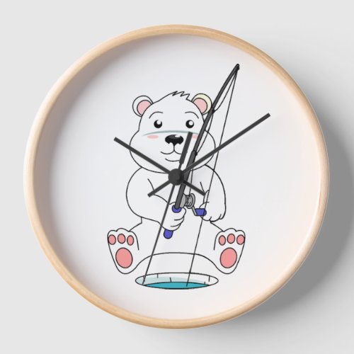 Fishing Polar Bear Clock