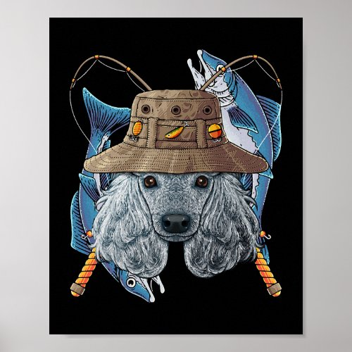 Fishing Poodle Outdoor Fisherman Dog Cute Fly Fish Poster