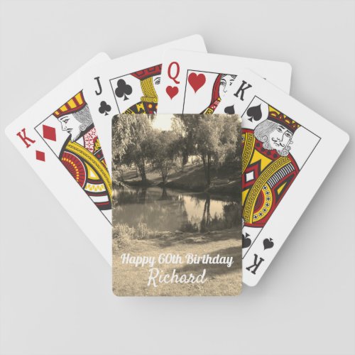 Fishing Pool personalised 60th birthday Playing Cards