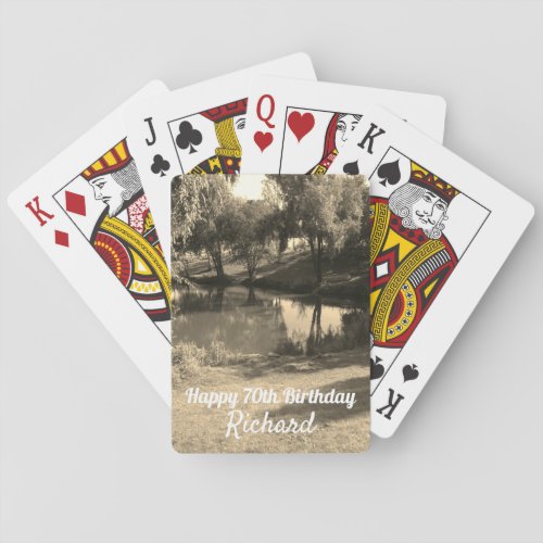 Fishing Pool personalised 70th birthday Playing Cards