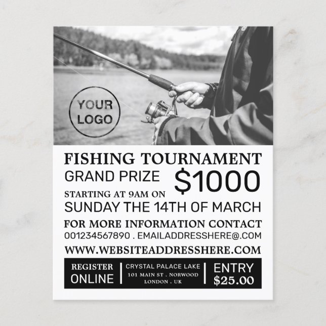 Fishing Portrait, Fishing Tournament Event Advert Flyer (Front)