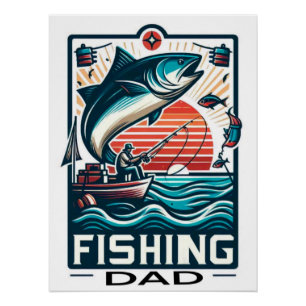 Fishing poster poscard