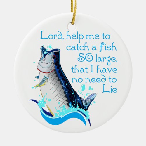 Fishing Prayer Ceramic Ornament