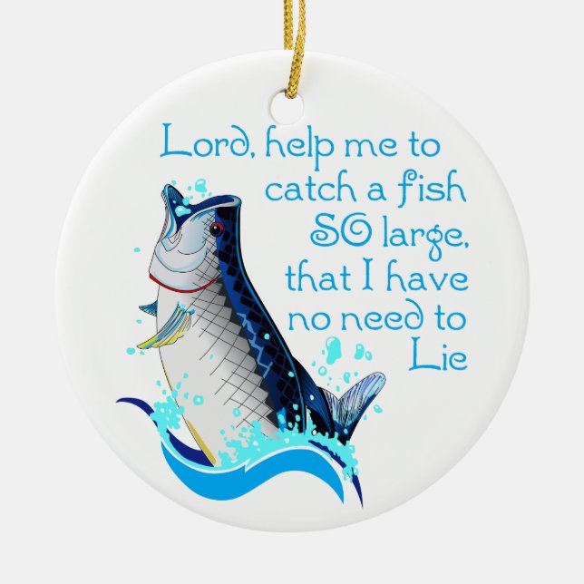 Fishing Prayer Ceramic Ornament (Front)