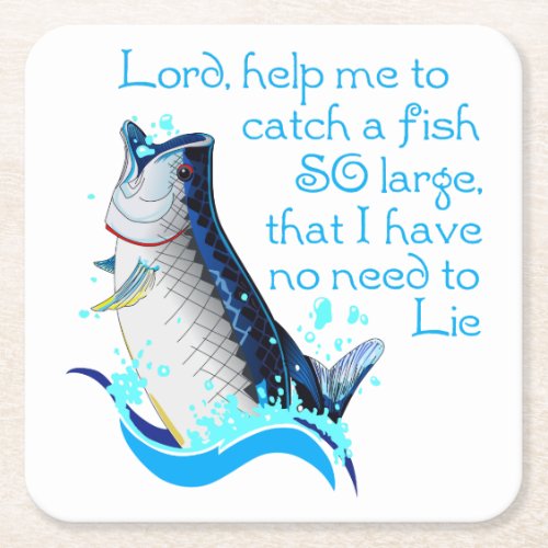 Fishing Prayer Square Paper Coaster