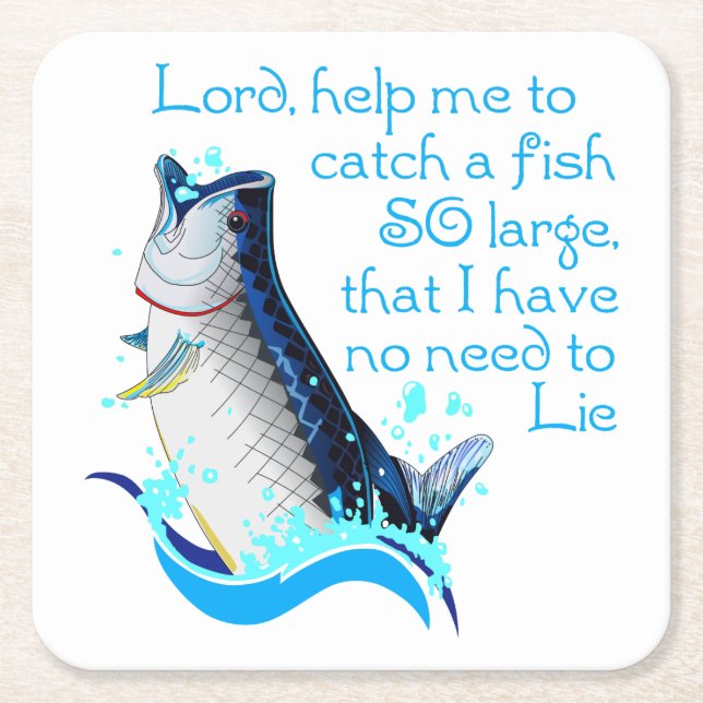 Fishing Prayer Square Paper Coaster (Front)