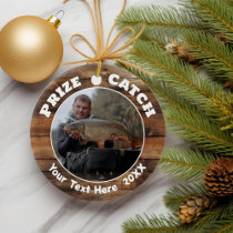 Fishing Prize Catch Photo Commemorative Ceramic Ornament