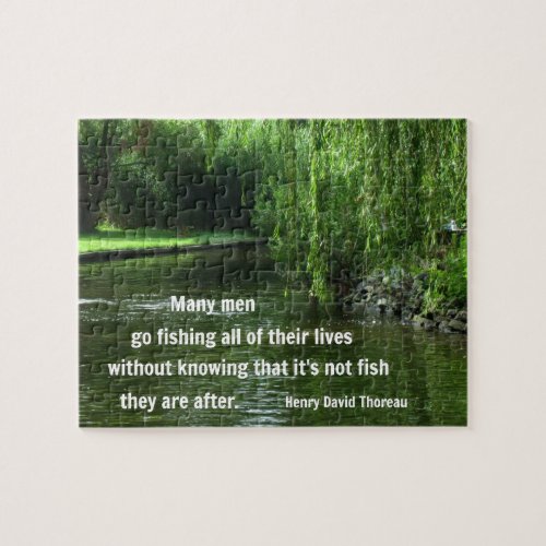 Fishing quote by HD Thoreau Jigsaw Puzzle