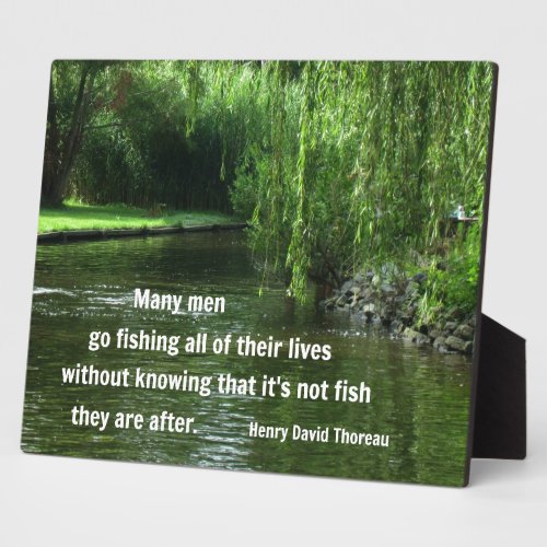 Fishing quote by HD Thoreau Plaque