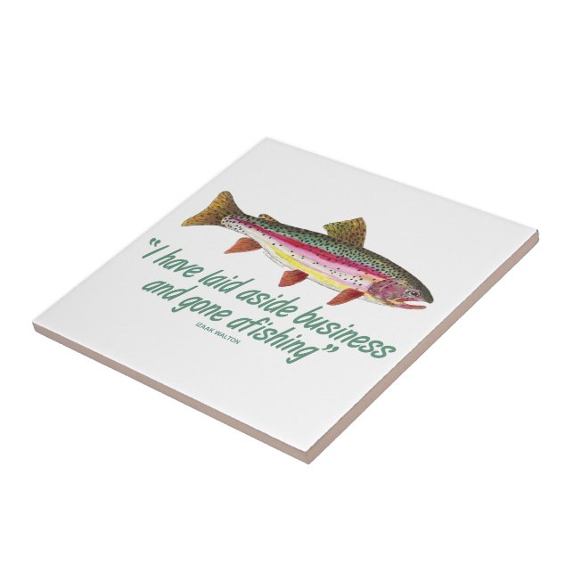 Fishing Quote Ceramic Tile (Side)