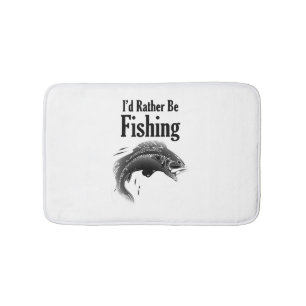 fishing rather be fish bath mat