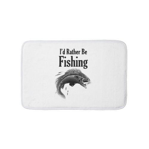 fishing rather be fish bath mat