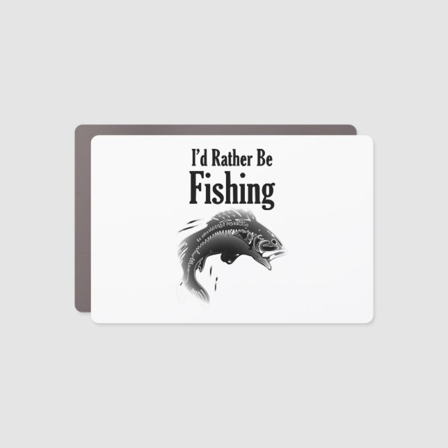 fishing rather be fish car magnet (Front)