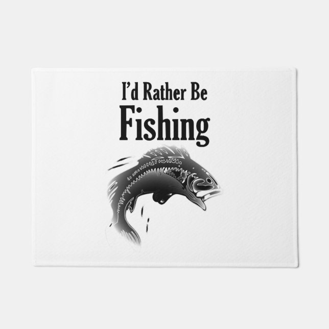 fishing rather be fish doormat (Front)
