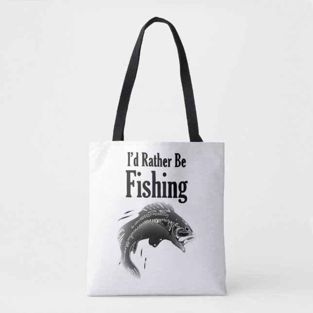 fishing rather be fish tote bag (Front)