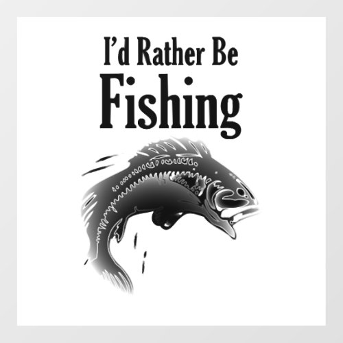 fishing rather be fish wall decal 