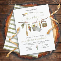 Fishing Reel Baby Shower Clothesline Invitation