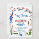 Fishing baby shower, boy rustic Reel excited Invitation