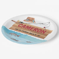 Fishing Reel in some fun, Any Age Birthday Party Paper Plates