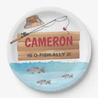 Fishing Reel in some fun, Any Age Birthday Party Paper Plates