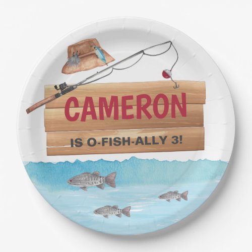Fishing Reel in some fun Any Age Birthday Party Paper Plates
