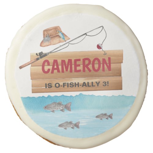 Fishing Reel in some fun Any Age Birthday Party Sugar Cookie