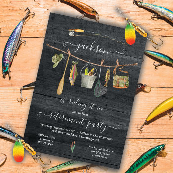 Fishing Reel Retirement Party Invitation by McBooboo at Zazzle