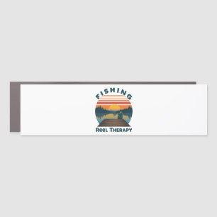 Fishing Reel Therapy Dad Car Magnet