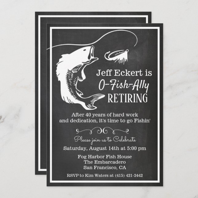 Fishing Retirement Invitation (Front/Back)