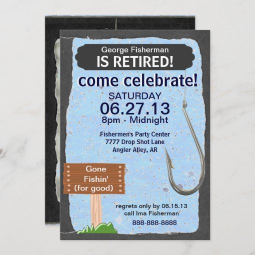 Fishing Retirement Party celebration invitation | Zazzle