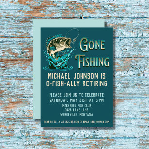 Fishing Invitation, Fishing birthday party Invite, Gone Fishing