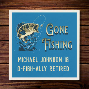 Fishing Retirement Party - Gone Fishing Napkins