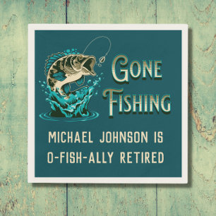 Fishing Retirement Party - Gone Fishing Napkins