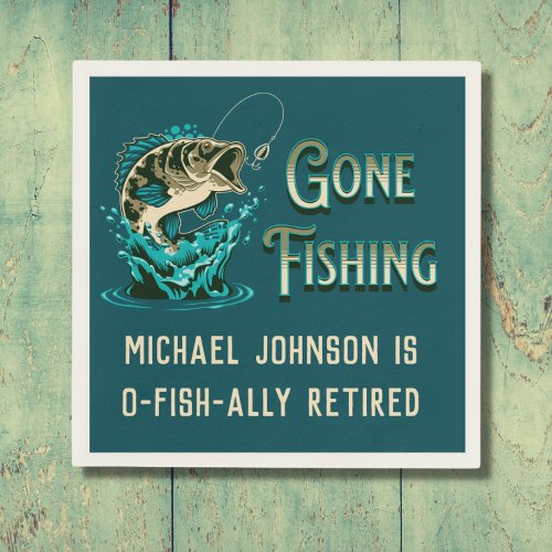 Fishing Retirement Party _ Gone Fishing Napkins