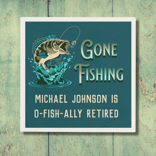 Fishing Retirement Party - Gone Fishing Napkins (Creator Uploaded)