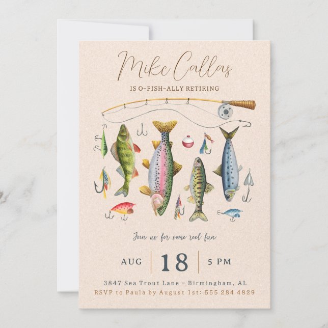 Fishing Retirement Party Invitation (Front)