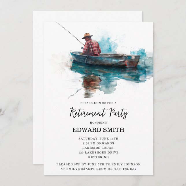 Fishing Retirement Party Invitation (Front/Back)
