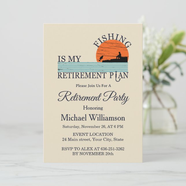 Fishing Retirement Party Invitation (Standing Front)