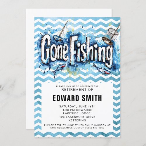 Fishing Retirement Party Invitation