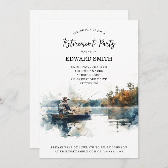 Fishing Retirement Party Invitation (Front/Back)