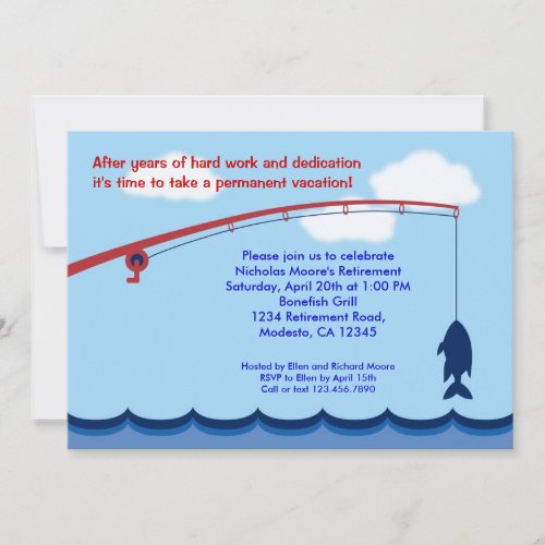 Fishing Retirement Party Invitation