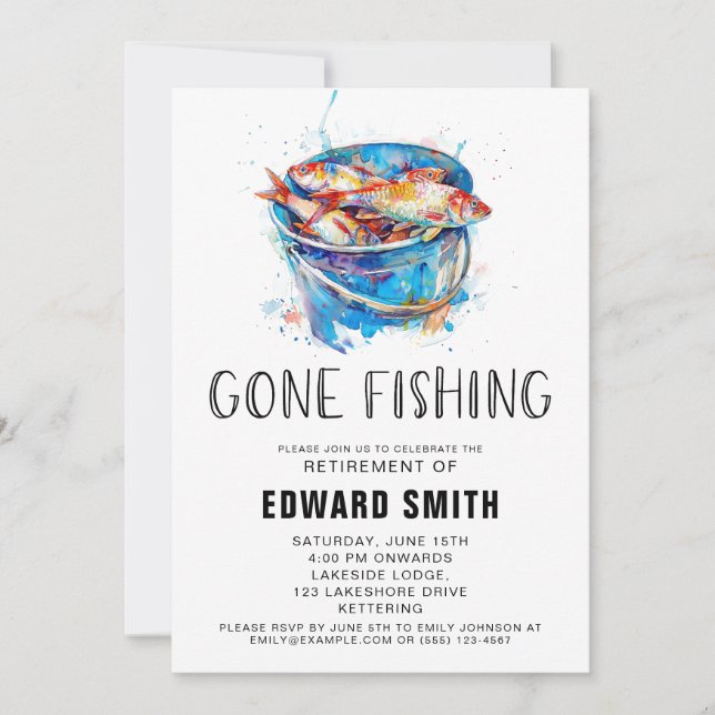 Fishing Retirement Party Invitation (Front)