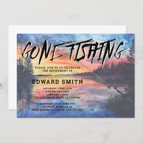 Fishing Retirement Party Invitation