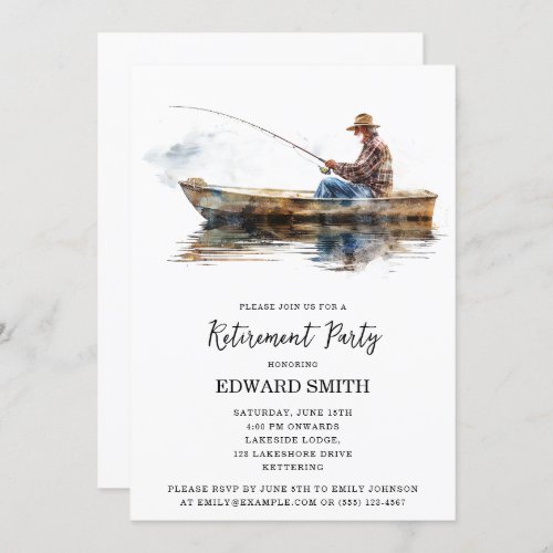 Fishing Retirement Party Invitation