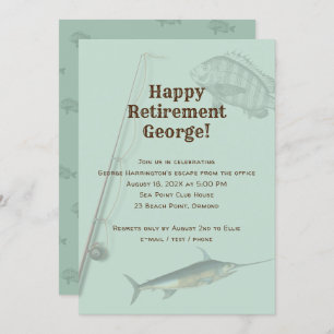 Fishing Retirement Party Rod n Reel Invitation