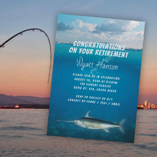 Fishing Retirement Party Swordfish Invitation