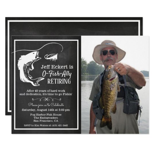 Fishing Retirement Photo Invitation | Zazzle.com