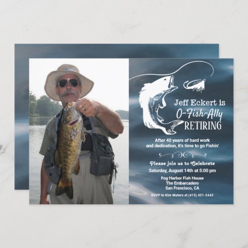 Fishing Retirement Photo Invitation